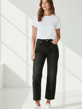 J. Crew Women’s Slim Wide Leg Ankle Length Jeans in Black